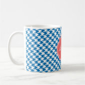 Dazzling Blue Hahnentrittmuster Monogram Tasse (Links)
