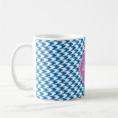 Dazzling Blue Hahnentrittmuster Monogram Tasse (Links)