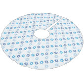 Dazzling Blue und White Jewish Star von David Polyester Weihnachtsbaumdecke (Schrägansicht)