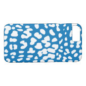 Dazzling Blue & White Leopard Print iPhone 7 Fall Case-Mate iPhone Hülle (Rückseite (Horizontal))