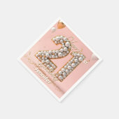 Dazzling Blush Pink and Pearl Gold 21st Birthday Serviette (Ecke)
