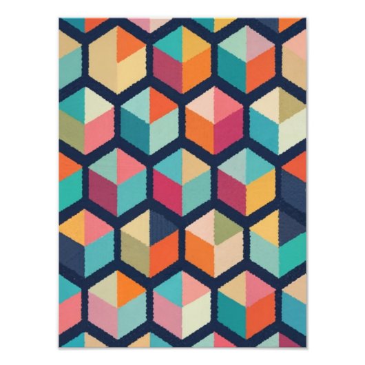 Dazzling Cubes: Ein Kaleidoskop aus Farbe und Form Fotodruck (Vorne)