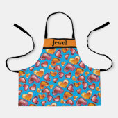 Dazzling Custom Foil Gradient Gem Herzkinder Schürze (Vorderseite)