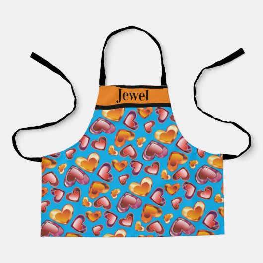 Dazzling Custom Foil Gradient Gem Herzkinder Schürze (Vorderseite)