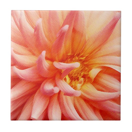 Dazzling Dahlia Blume Fliese (Vorderseite)