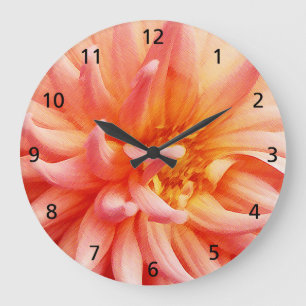 Dazzling Dahlia Flower Große Wanduhr