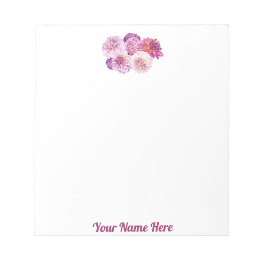 Dazzling Dahlia Personalized Notepad Notizblock (Vorderseite)