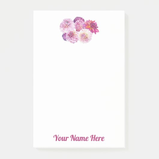 Dazzling Dahlia Post It Notes Post-it Klebezettel (Vorderseite)