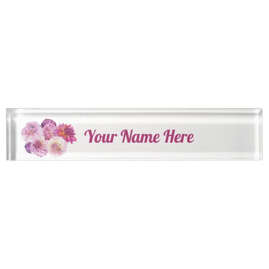 Dazzling Dahlias Personalized  Namensplakette (Vorderseite)