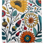 Dazzling Daisy Delight: Ein floraler Mode-Favorit Duschvorhang (Vorderseite)