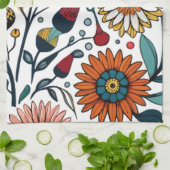 Dazzling Daisy Delight: Ein floraler Mode-Favorit Geschirrtuch (Gefaltet)