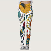 Dazzling Daisy Delight: Ein floraler Mode-Favorit Leggings (Vorderseite)