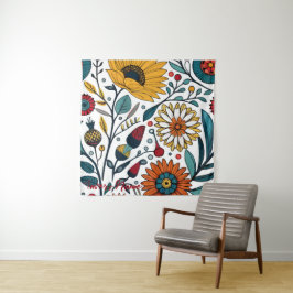 Dazzling Daisy Delight: Ein floraler Mode-Favorit Wandteppich