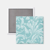 Dazzling Damask, Aqua Magnet (Vorderseite/Rückseite)