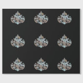 Dazzling Damask Französisch Eleganter Urlaub Geschenkpapier (Flach)