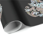 Dazzling Damask Französisch Eleganter Urlaub Geschenkpapier (Rolleneckpunkt)