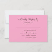 Dazzling Damask Pink Aquamarin-braune Antwortkarte RSVP Karte (Rückseite)