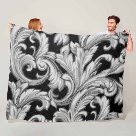 Dazzling Damask, schwarz Fleecedecke (Beispiel)