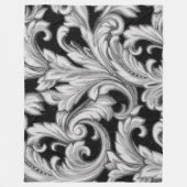 Dazzling Damask, schwarz Fleecedecke (Vorderseite)