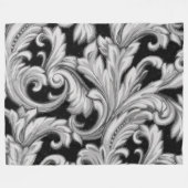 Dazzling Damask, schwarz Fleecedecke (Vorderseite (Horizontal))