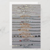 Dazzling dekorierte Diamant Kettenkunstschmuck Briefpapier (Vorne/Hinten)