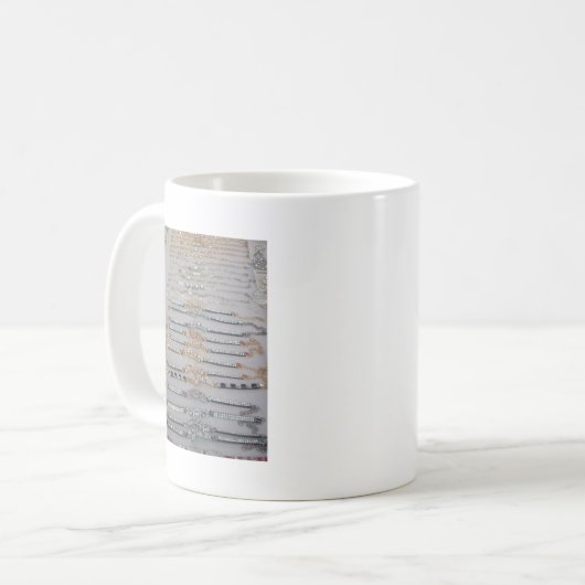 Dazzling dekorierte Diamant Kettenkunstschmuck Kaffeetasse (Vorderseite Links)