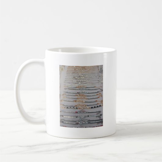 Dazzling dekorierte Diamant Kettenkunstschmuck Kaffeetasse (Links)