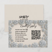 Dazzling Diamond QR Code Wedding RSVP Card Karte (Vorne/Hinten)