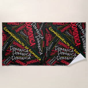 Dazzling Dominica Flag Farben Patriotisch Strandtuch