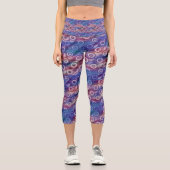 Dazzling Donuts | Blue and Red Ombre Wave Capri Leggings (Vorderseite)
