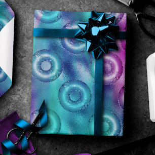 Dazzling Donuts   Iridescent Holographic Ombre Geschenkpapier