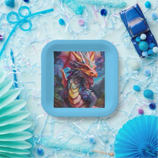 Dazzling Dragon Pappteller (Party)
