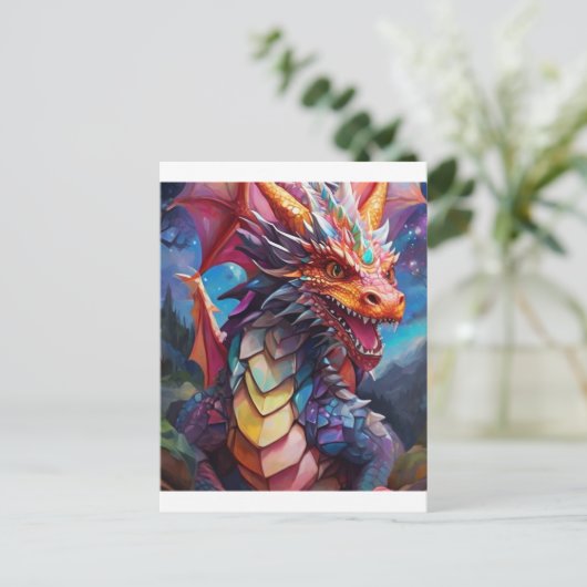 Dazzling Dragon Postkarte (Stehend Vorderseite)