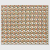 Dazzling Ember: Orange & Gold Geschenkpapier (Flach)