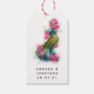 Dazzling Fantasy Floral Bird Hochzeit Geschenkanhänger