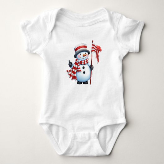 Dazzling Festive Snowman Baby Strampler (Vorderseite)