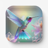 Dazzling Fusion: Regenbogenglas Hummingbird, Pappteller (Vorderseite)