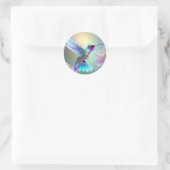 Dazzling Fusion: Regenbogenglas Hummingbird, Runder Aufkleber (Tasche)