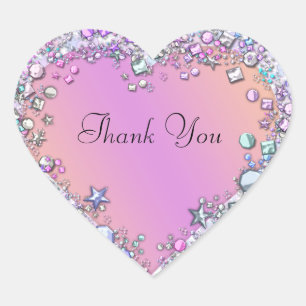 Dazzling Gemische PERSONALISIERT NAME Pink Aufkleb Herz-Aufkleber