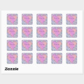 Dazzling Gemische PERSONALISIERT NAME Pink Aufkleb Quadratischer Aufkleber (Blatt)