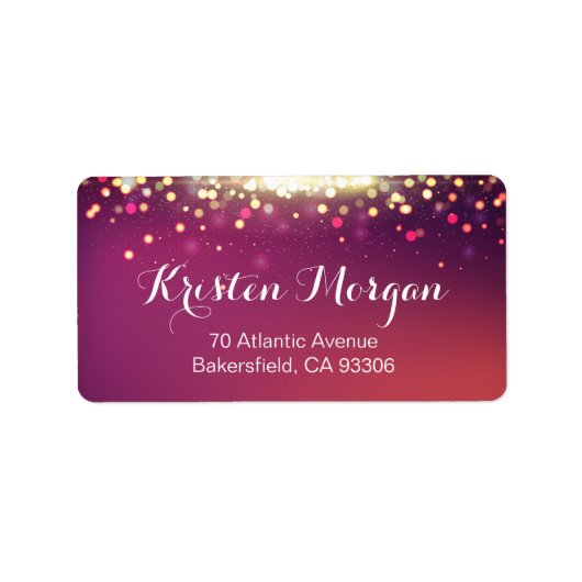 Dazzling Glamour Gold Glitzer Sparkle Dots Adressaufkleber (Vorne)