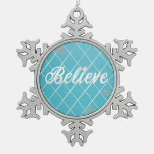 Dazzling glaubt hellblau und silber geprüft schneeflocken Zinn-Ornament
