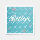 Dazzling glaubt hellblau und silber geprüft serviette (Vorderseite)