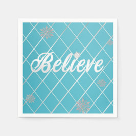 Dazzling glaubt hellblau und silber geprüft serviette