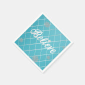 Dazzling glaubt hellblau und silber geprüft serviette (Ecke)