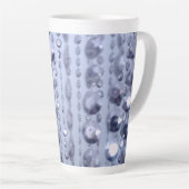 Dazzling Glittery Blue Beads Milchtasse (Rechte Ecke)