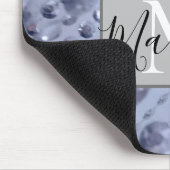 Dazzling Glittery Blue Beads Monogram Mousepad (Ecke)