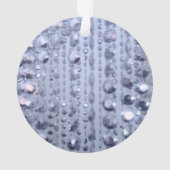 Dazzling Glittery Blue Beads Monogram Ornament (Rückseite)