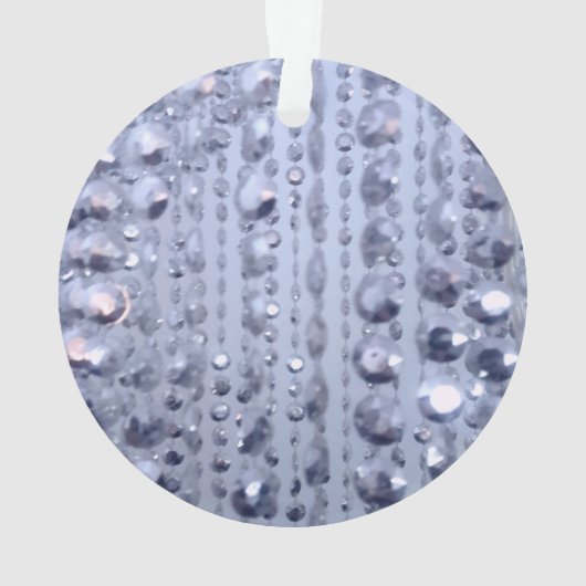 Dazzling Glittery Blue Beads Monogram Ornament (Rückseite)