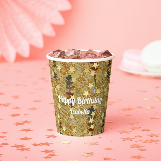 Dazzling Glitzy Sparkle Any Age Birthday Party Pappbecher (Insitu)